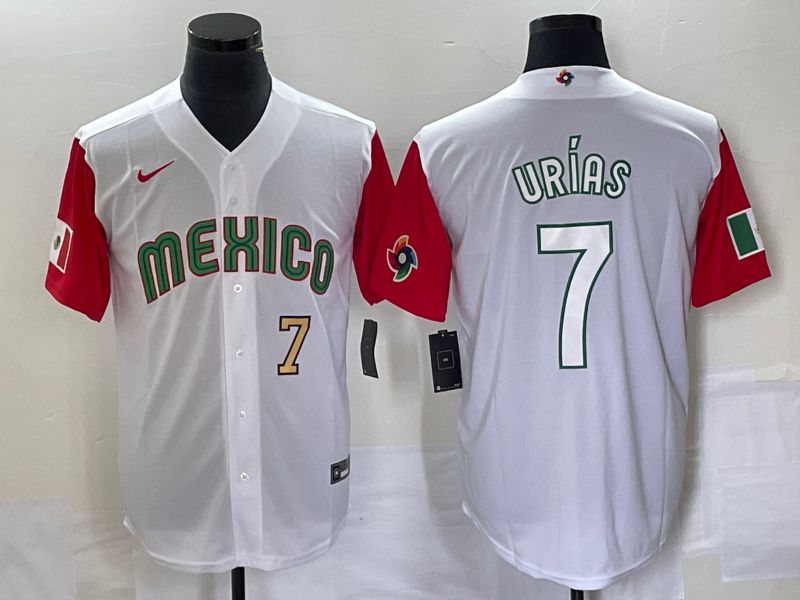 Men 2023 World Cub Mexico #7 Urias White white Nike MLB Jersey5->more jerseys->MLB Jersey